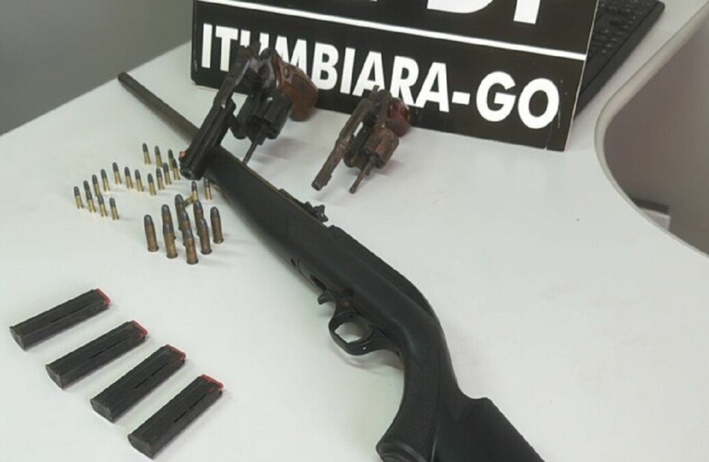 Armas apreendidas em Itumbiara