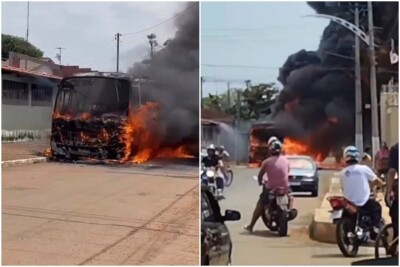 Homem é preso após atear fogo em ônibus escolar, em Terezópolis de Goiás