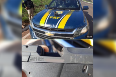 PRF vê carro com problemas mecânicos em Águas Lindas e encontra pistola com homem
