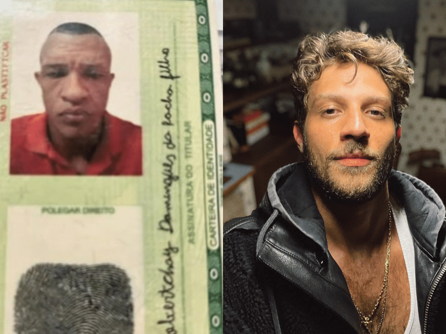 Chay Suede verdadeiro e o fake (Foto: Reprodução)