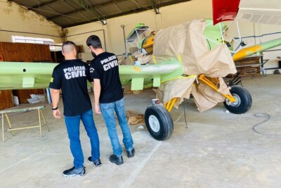 Polícia investiga hangar suspeito de manutenção clandestina de aviões no aeródromo de Goiânia