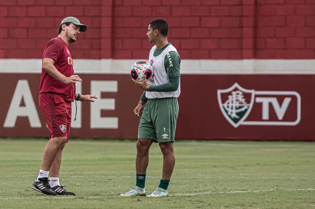 André e Fernando Diniz em atividade no Fluminense