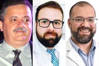 medicos Marcos de Andrade Corsato, Diego Ralf Bomfim e Perseu Ribeiro Almeida, mortos na madrugada desta quinta-feira (5)