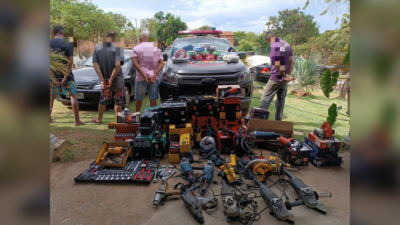 PM prende suspeitos de furto a lojas de ferragem em Aparecida de Goiânia