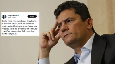 Moro critica Enem, erra grafia e vira alvo de críticas: 'Provas não são seu forte' Após a repercussão, publicação foi editada e corrigida