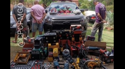 Segundo a PM, os equipamentos furtados somam cerca de R$ 60 mil Quatro homens são presos após furtarem comércios em Goiânia e Aparecida