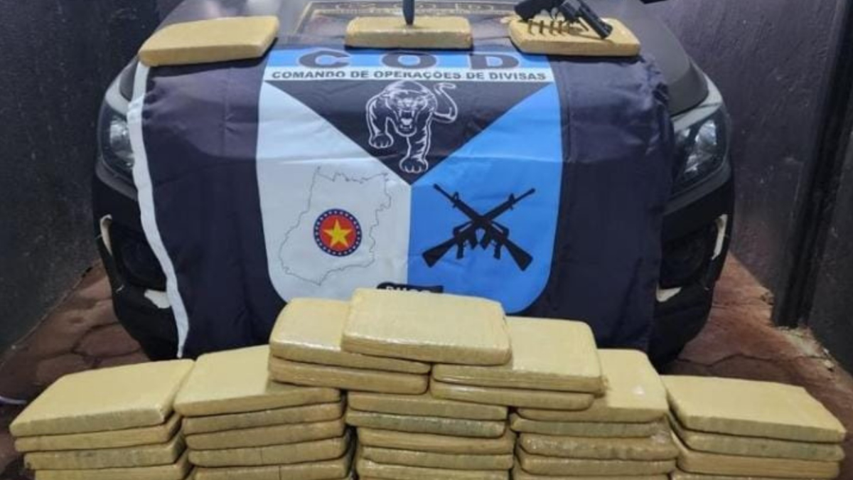 Droga apreendida em confronto com traficante é avaliada em R$250 mil (Foto Força Integrada de Combate ao Crime Organizado no Estado de Goiás).