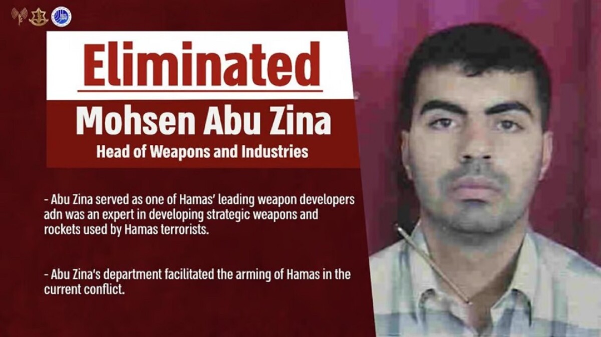 Mohsen Abu Zina era especialista em armas estratégicas e foguetes Tel Aviv anuncia morte de um dos responsáveis por armas do Hamas