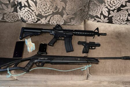 Armas apreendidas durante operação da PC que apura roubos em usinas de Goiás