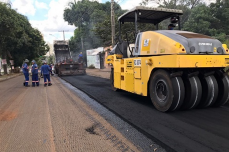 Obras de recapeamento de asfalto da prefeitura de Goiânia (Foto: Divulgação)