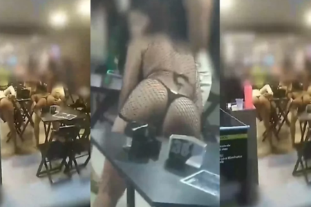 Mulheres são flagradas dançando de calcinha em bar de Ceilândia (Foto: Reprodução)