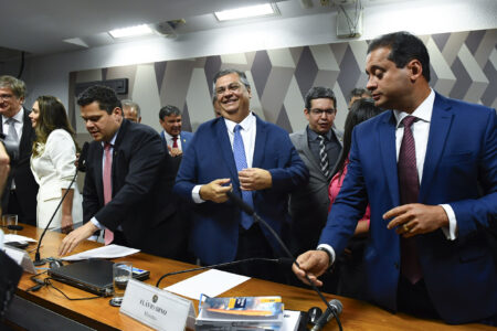 Flávio Dino, indicado ao STF, durante sabatina promovida pela CCJ do Senado (Foto: Agência Senado)