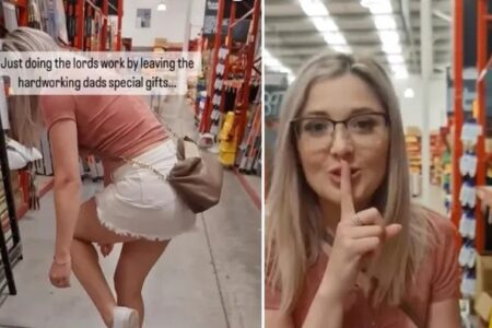 Modelo é banida de rede de lojas de informática após tirar a calcinha em corredor Layla Kelly recebeu visita da polícia