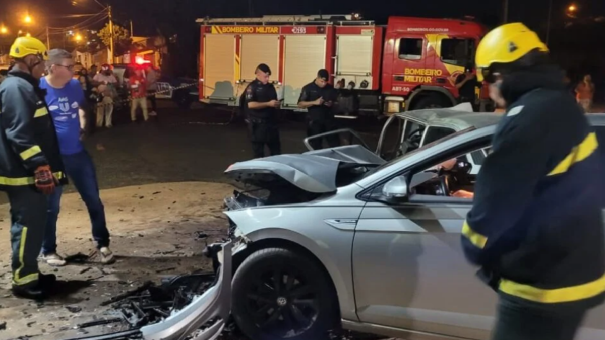Acidente de trânsito em Jataí (Foto CBPM GO - Divulgação)