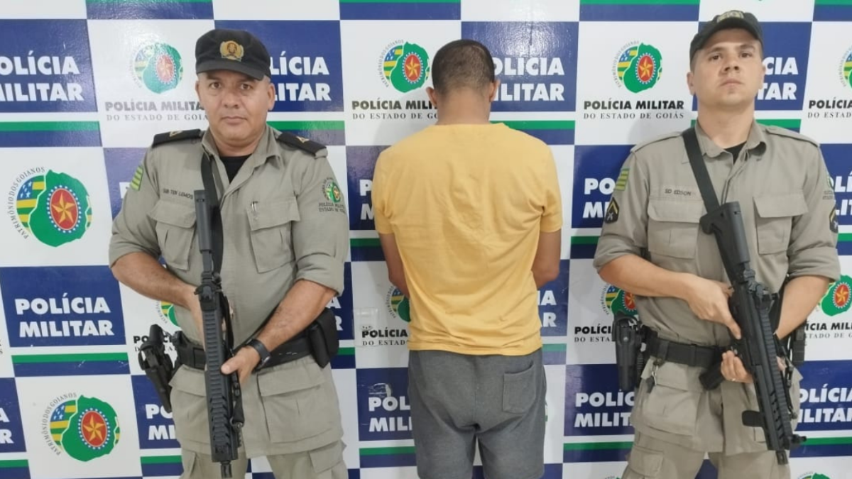 Autor de tentativa de assalto em loja de armas de Hidrolândia foi detido (Foto PMGO)