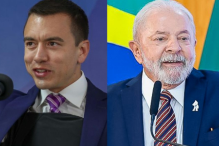 Presidente Lula, do Brasil, e Daniel Noboa, do Equador (Fotos: Divulgação)