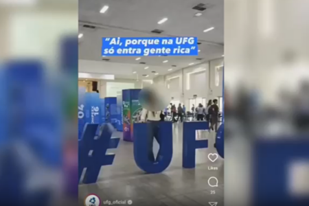 Vídeo divulgado nas redes sociais da UFG causa polêmica entre internautas (Foto: Reprodução)