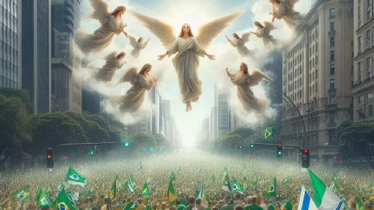 Imagens religiosas de ato bolsonarista feitas por IA são 'fantasia autoritária', diz especialista Reportagem ouviu Eugenio Bucci