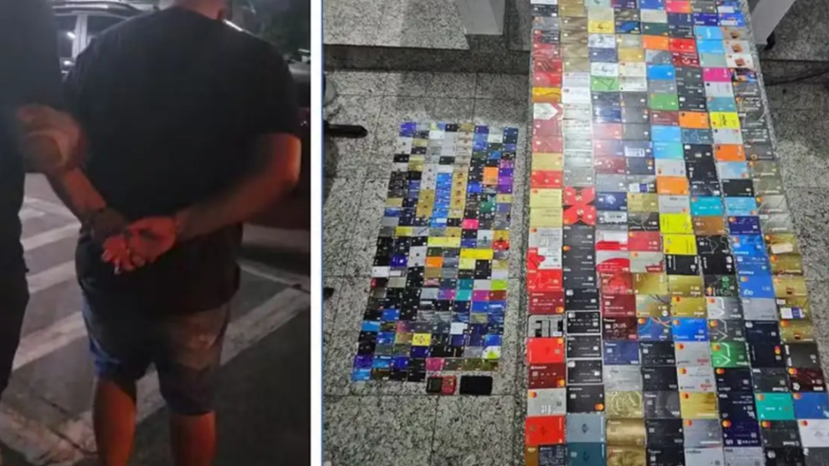 Preso com cartões praticava golpe da maquininha (Foto PCSP)