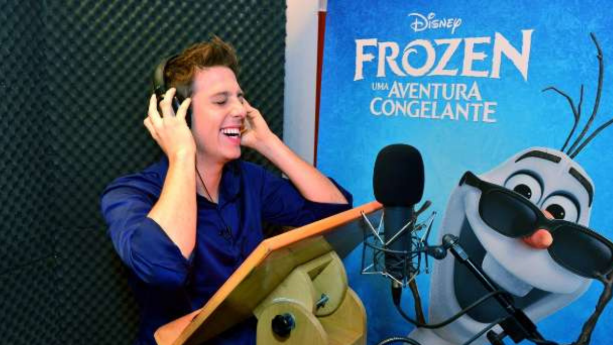 Movimento Dublagem Viva - Fábio Porchat na dublagem do personagem Olaf, do filme Frozen (Foto: Disney )