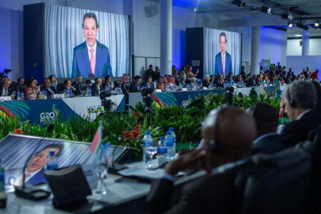 Ministro Fernando Haddad em reunião do G20 (Foto: Ministério da Fazenda)