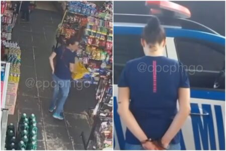 Mulher usa carro da avó para furtar chocolate em mercado de Goiânia