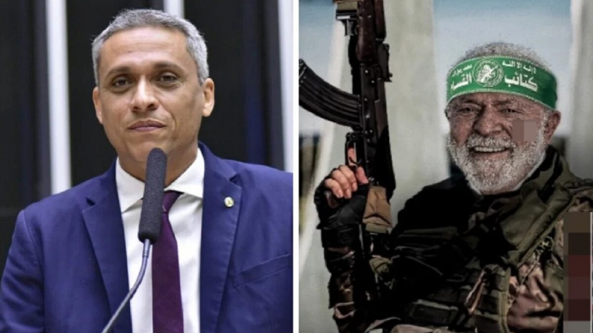 Gustavo Gayer é criticado por publicar montagem de Lula como soldado do Hamas. Parlamentar também associa presidente ao Nazismo
