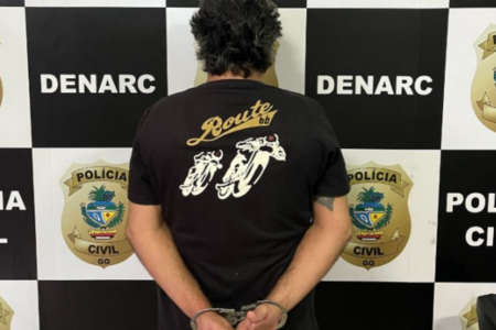 Suspeito de vender 'maconha gourmet' em Goiânia (Foto: Polícia Civil)