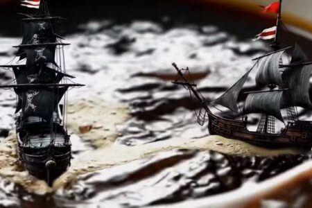 Sora: veja os vídeos criados a partir de textos pelo novo sistema de IA da OpenAI Uma das artes mostra uma corrida de bicicleta no oceano