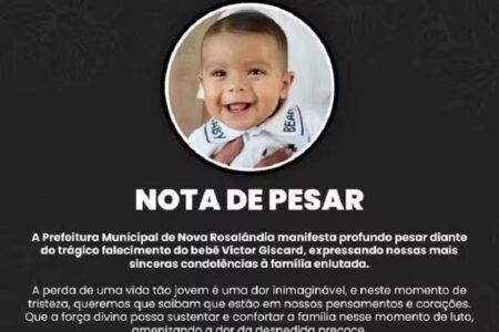 Pai atropela e mata bebê de 11 meses ao estacionar na garagem de casa no TocantinsHomem não percebeu que a criança engatinhava no local