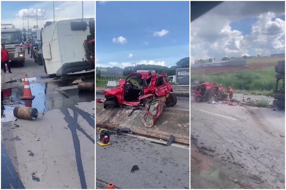 Dois acidentes envolvendo seis veículos geram congestimento de cerca de 9 km na BR-153, em Goiânia