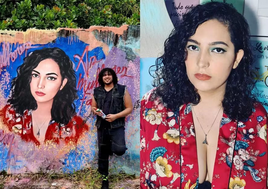 BBB24: Camila Moura, ex-mulher de Lucas Henrique ganha homenagem em grafite