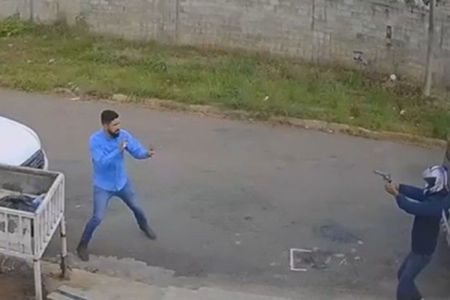 Momento em que empresário Bruno Lobo é executado (Foto: Reprodução)