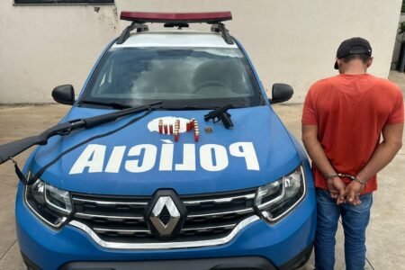 Aparecida: preso CAC que deu tiros de pistola após discussão em bar de Aparecida Além da pistola, agentes apreenderam espingarda e munições