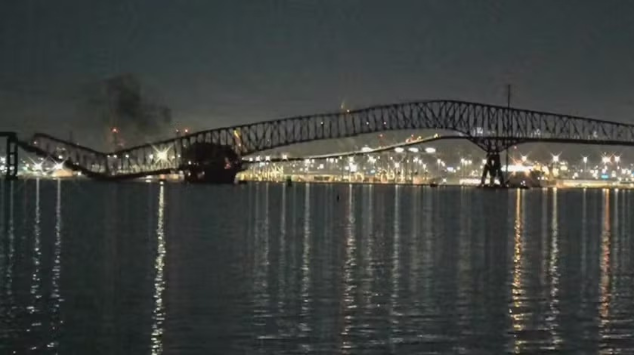 Ponte desaba após colisão de navio em Baltimore, nos EUA; veja o vídeo