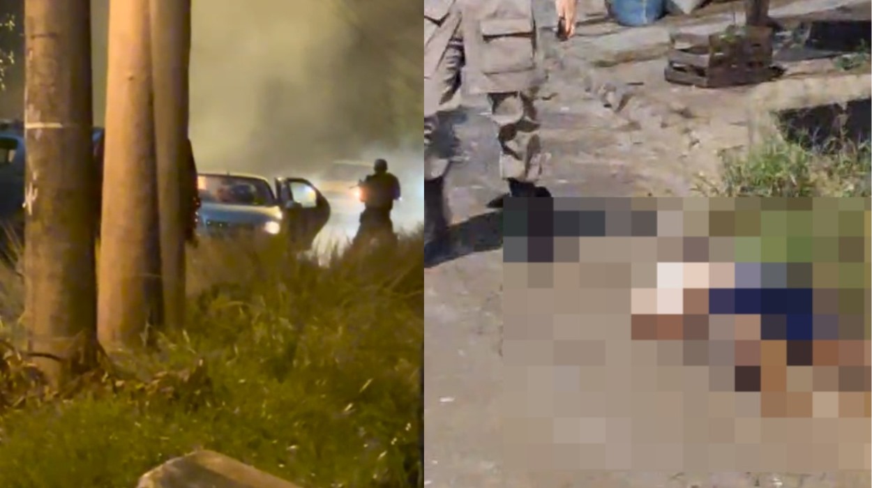 Montagem mostra PMs após dois confrontos distintos, em Goiânia (Fotos: PM)