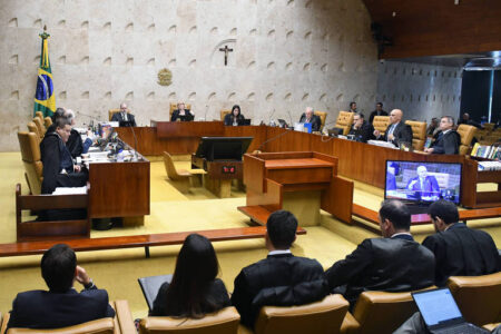 Ministros do STF durante sessão plenária (Foto: Divulgaçâo/STF)