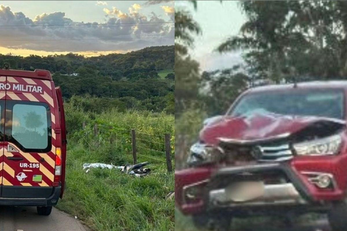 Goiás: motociclista morre depois de bater de frente com caminhonete na GO-020