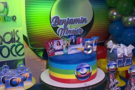 Tema da TV Globo viraliza em aniversário (Foto: reprodução)