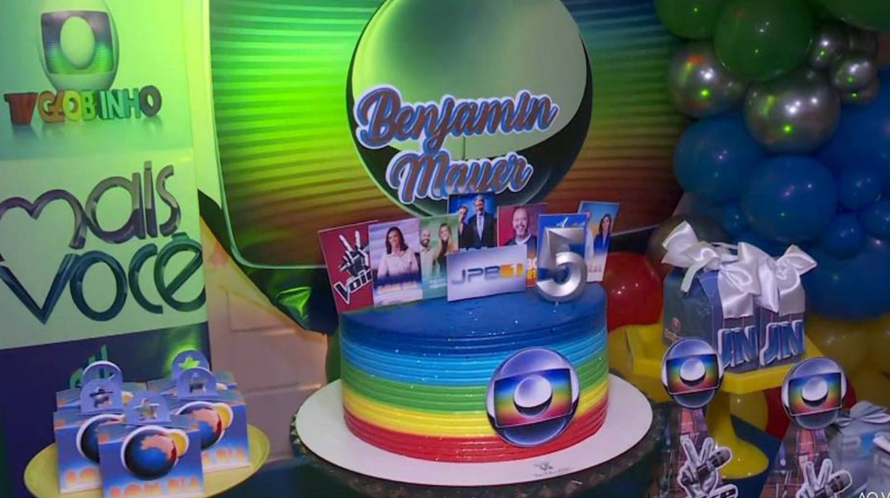 Tema da TV Globo viraliza em aniversário (Foto: reprodução)