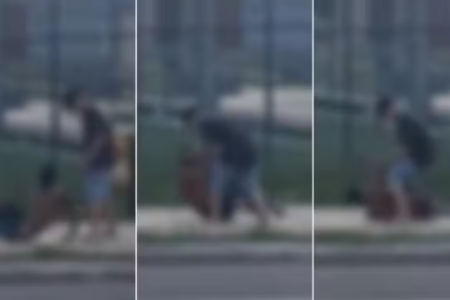 Imagens mostram jovem levando golpes de faca em Anápolis (Foto: Reprodução)