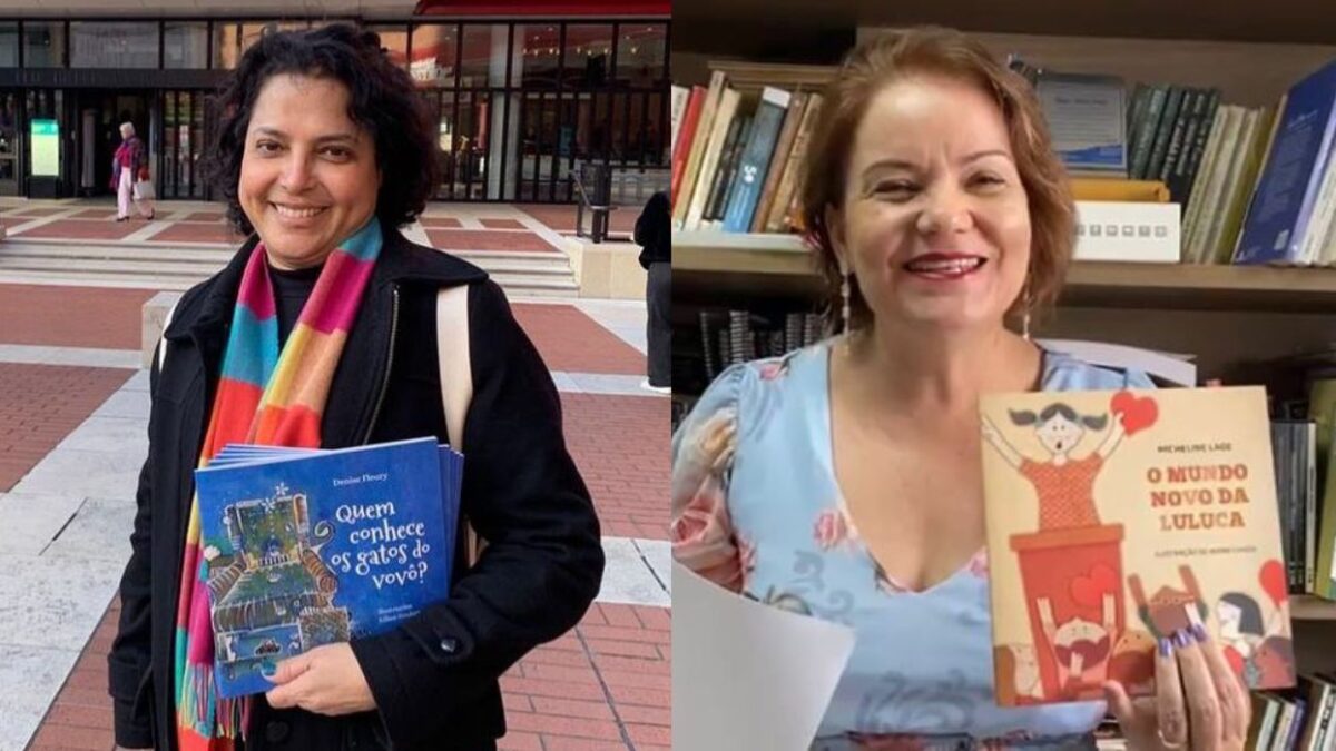 Denise e Micheline - Dia Nacional do Livro Infantil (Foto arquivo pessoal)