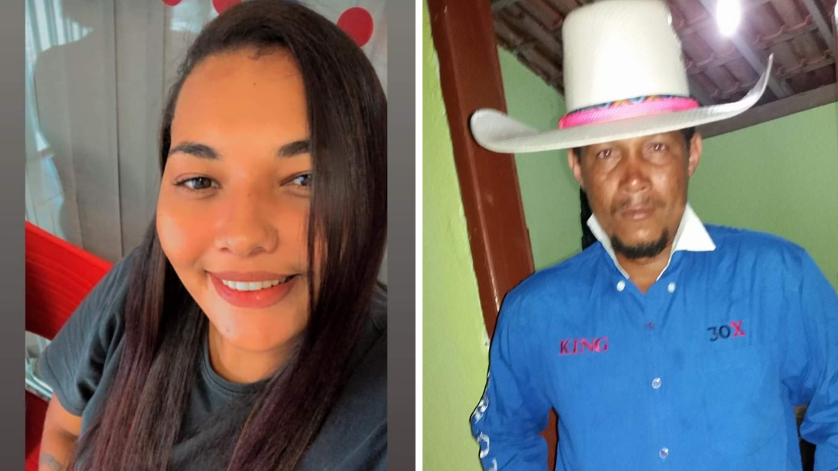 Samara Messias de Lima à esquerda - morta a facadas. Werico dos Santos à direita - suspeito do crime (Foto: reprodução redes sociais)