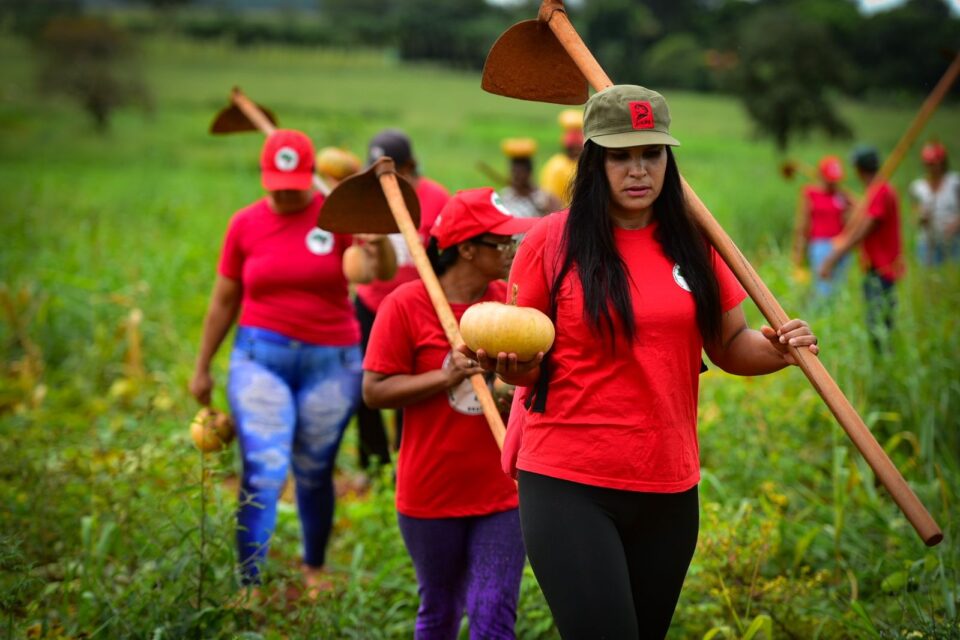 Mulheres garantem na luta a terra da Fazenda São Lukas, em Hidrolândia, para assentamento