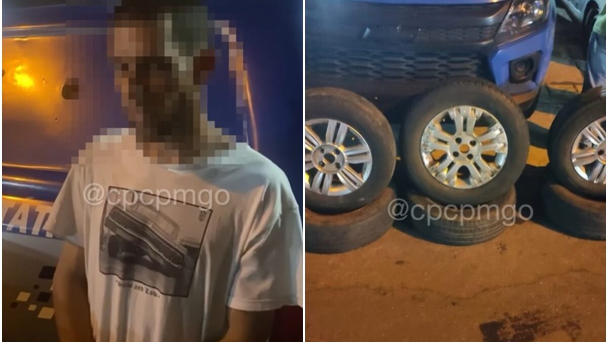 Suspeitos de furto a pneus e rodas são presos em Aparecida de Goiânia