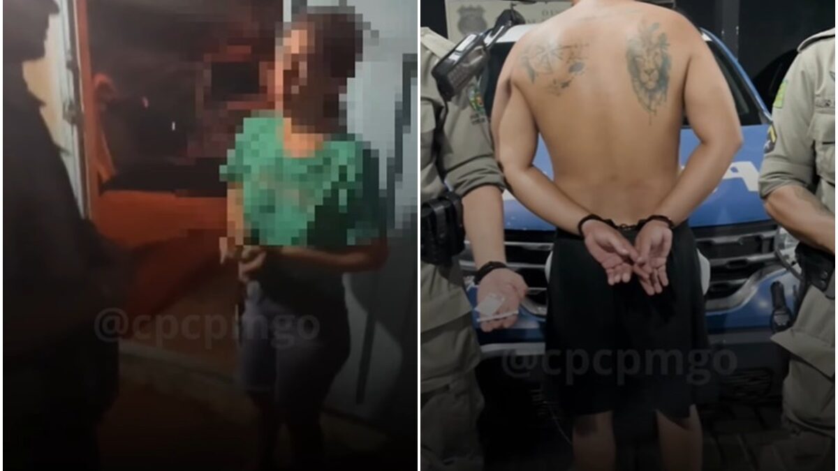 Homem diz palavras desconexas à PM ao ser preso suspeito de agredir esposa em Goiânia