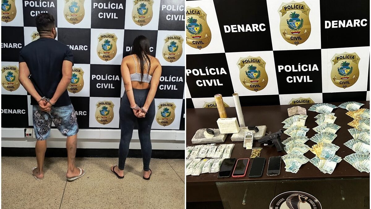 Preso casal que estaria vendendo drogas a pequenos traficantes na Grande Goiânia