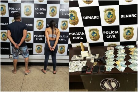 Preso casal que estaria vendendo drogas a pequenos traficantes na Grande Goiânia