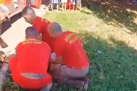 Bombeiros de Trindade resgatam vítima de afogamento em lago, que morre em hospital