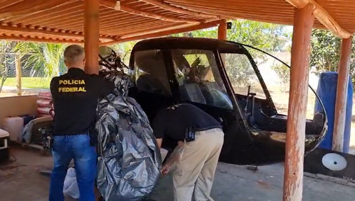 Polícia Federal apreende 9º helicóptero em Goiás em operação contra o tráfico internacional de drogas